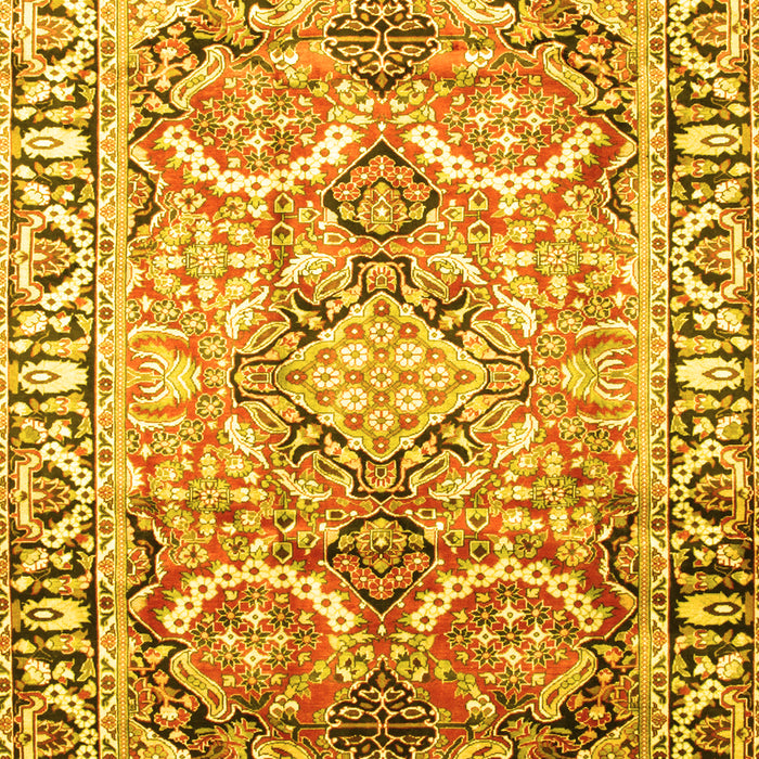 Machine Washable Persian Yellow Traditional Rug, wshtr187yw
