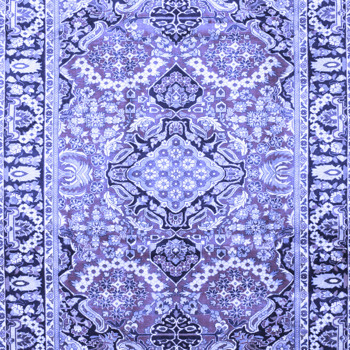 Machine Washable Persian Blue Traditional Rug, wshtr187blu