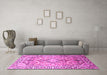 Machine Washable Persian Pink Traditional Rug in a Living Room, wshtr187pnk