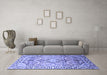 Machine Washable Persian Blue Traditional Rug in a Living Room, wshtr187blu