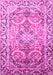 Machine Washable Persian Pink Traditional Rug, wshtr187pnk