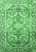 Machine Washable Persian Emerald Green Traditional Area Rugs, wshtr187emgrn