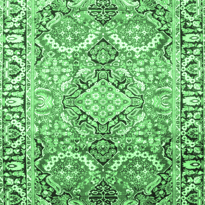 Machine Washable Persian Emerald Green Traditional Area Rugs, wshtr187emgrn