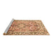 Sideview of Machine Washable Persian Brown Traditional Rug, wshtr187brn