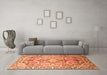 Machine Washable Persian Orange Traditional Area Rugs in a Living Room, wshtr187org