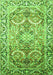 Serging Thickness of Machine Washable Persian Green Traditional Area Rugs, wshtr187grn