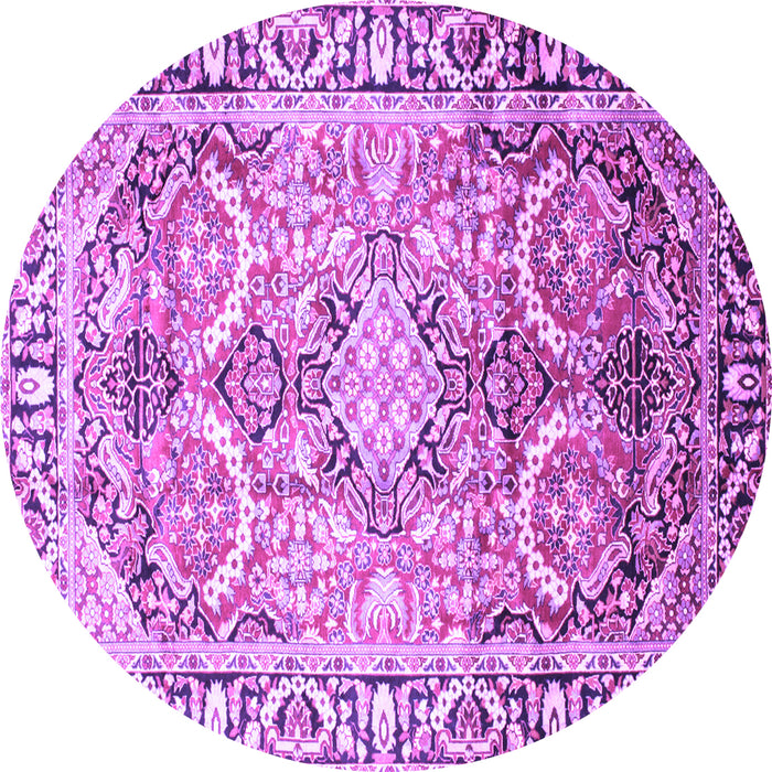 Round Persian Purple Traditional Rug, tr187pur