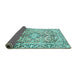Sideview of Persian Turquoise Traditional Rug, tr187turq