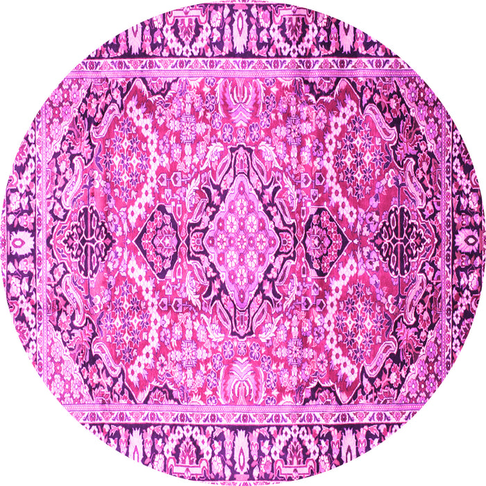Round Persian Pink Traditional Rug, tr187pnk