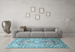 Machine Washable Persian Light Blue Traditional Rug in a Living Room, wshtr187lblu