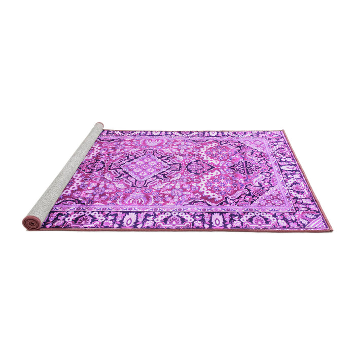 Sideview of Machine Washable Persian Purple Traditional Area Rugs, wshtr187pur