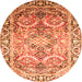 Machine Washable Persian Orange Traditional Area Rugs, wshtr187org