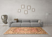 Machine Washable Persian Brown Traditional Rug in a Living Room,, wshtr187brn