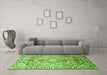 Machine Washable Persian Green Traditional Area Rugs in a Living Room,, wshtr187grn