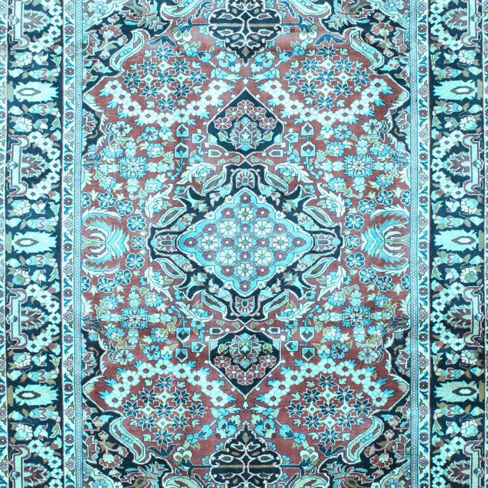 Machine Washable Persian Light Blue Traditional Rug, wshtr187lblu