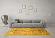 Machine Washable Persian Yellow Traditional Rug in a Living Room, wshtr187yw