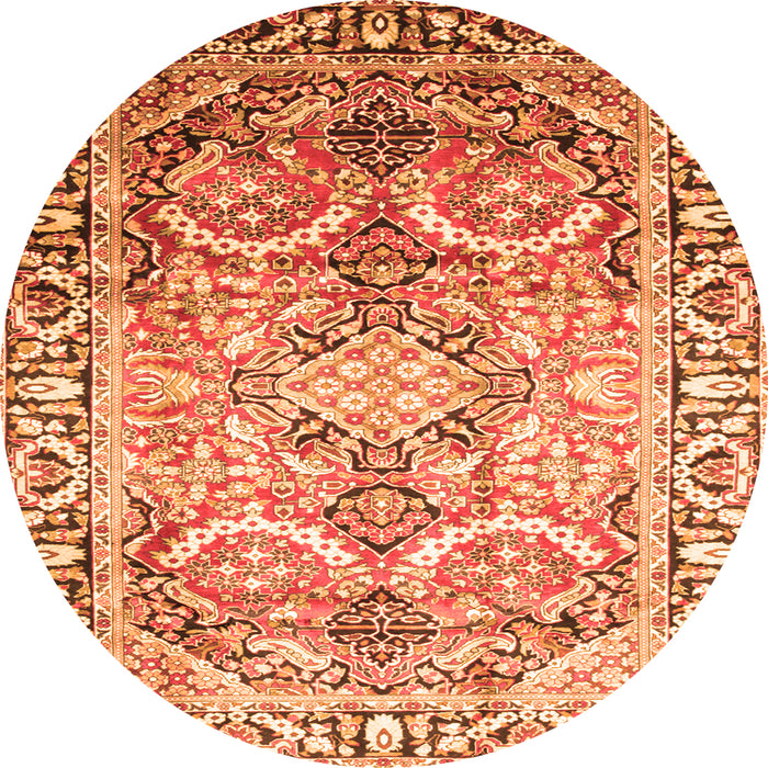 Square Persian Orange Traditional Rug, tr187org