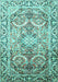 Machine Washable Persian Turquoise Traditional Area Rugs, wshtr187turq