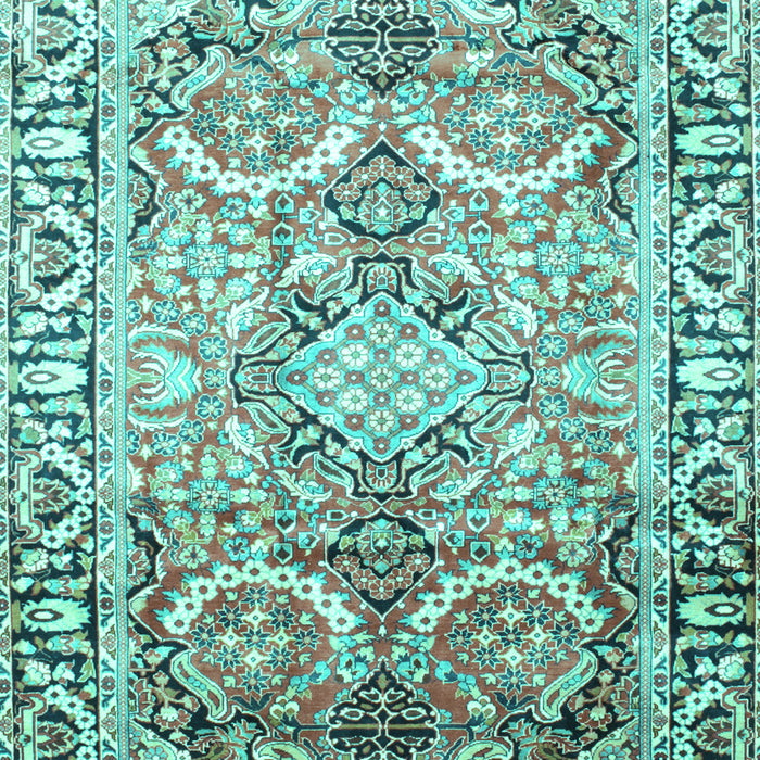 Machine Washable Persian Turquoise Traditional Area Rugs, wshtr187turq