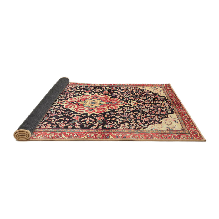 Sideview of Traditional Brown Red Medallion Rug, tr188