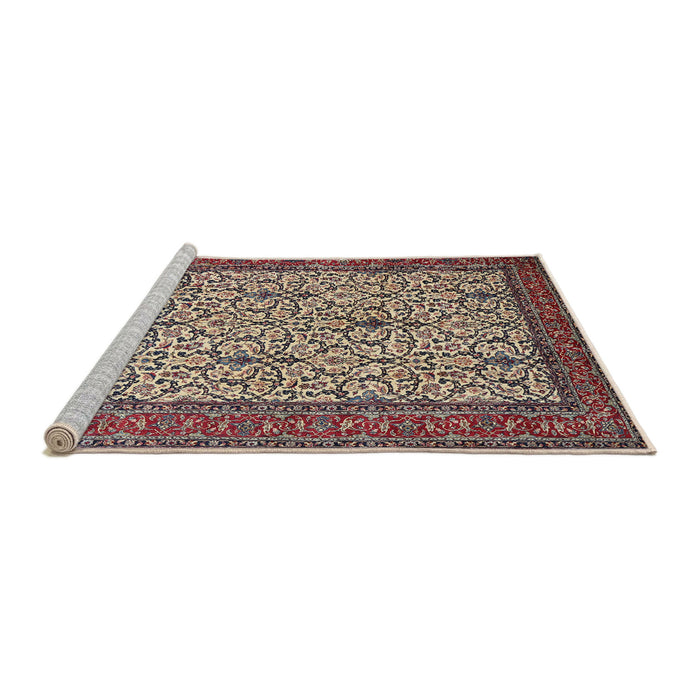 Sideview of Machine Washable Traditional Light French Beige Brown Rug, wshtr1880