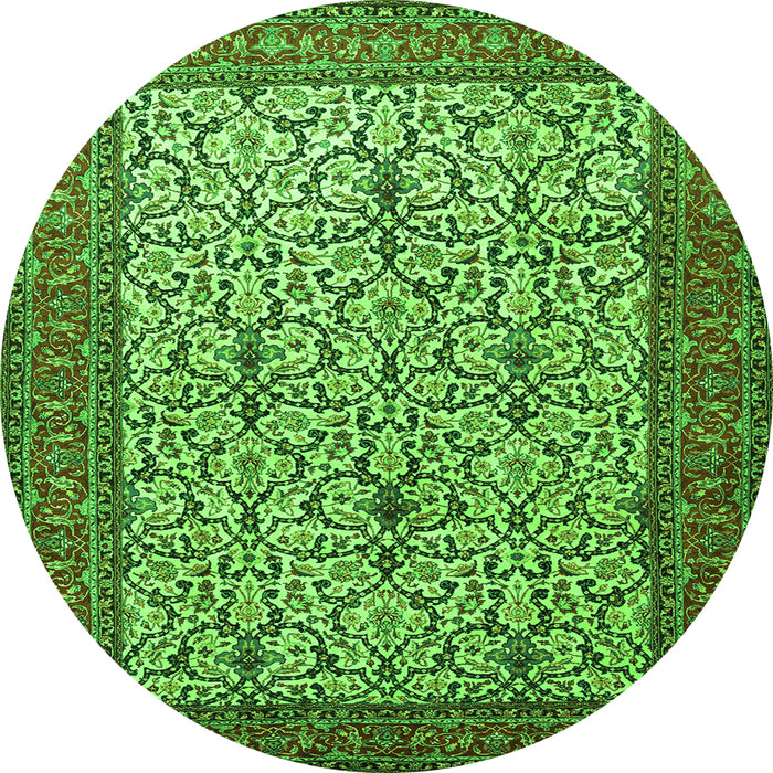 Square Persian Green Traditional Rug, tr1880grn