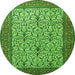 Square Persian Green Traditional Rug, tr1880grn
