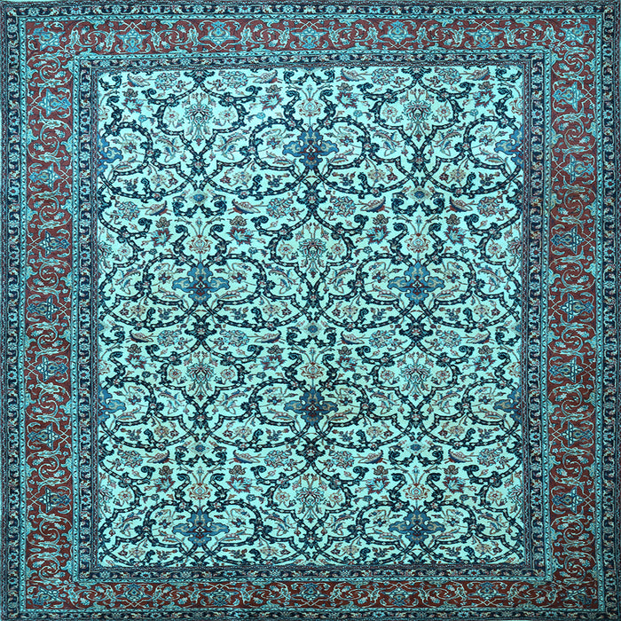 Square Persian Light Blue Traditional Rug, tr1880lblu