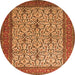 Machine Washable Persian Orange Traditional Area Rugs, wshtr1880org