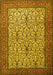 Machine Washable Persian Yellow Traditional Rug, wshtr1880yw