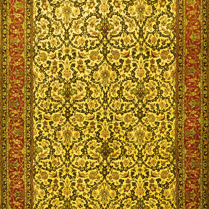 Machine Washable Persian Yellow Traditional Rug, wshtr1880yw