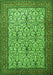 Serging Thickness of Machine Washable Persian Green Traditional Area Rugs, wshtr1880grn