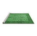 Sideview of Machine Washable Persian Emerald Green Traditional Area Rugs, wshtr1880emgrn