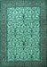 Machine Washable Persian Turquoise Traditional Area Rugs, wshtr1880turq