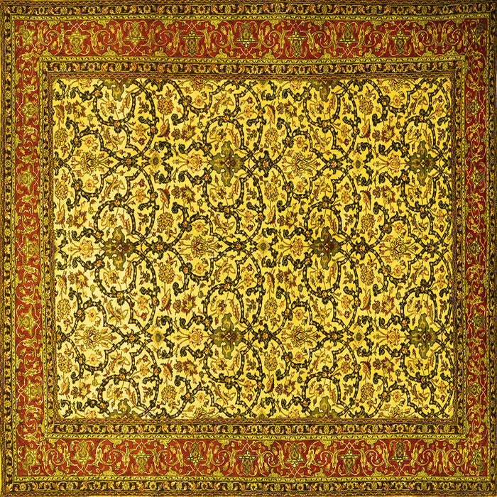 Square Persian Yellow Traditional Rug, tr1880yw