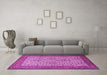 Machine Washable Persian Pink Traditional Rug in a Living Room, wshtr1880pnk