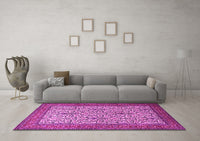 Machine Washable Persian Pink Traditional Rug, wshtr1880pnk