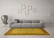 Machine Washable Persian Yellow Traditional Rug in a Living Room, wshtr1880yw