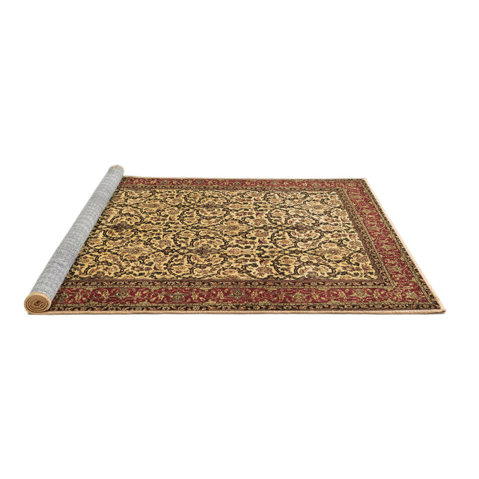 Sideview of Machine Washable Persian Brown Traditional Rug, wshtr1880brn