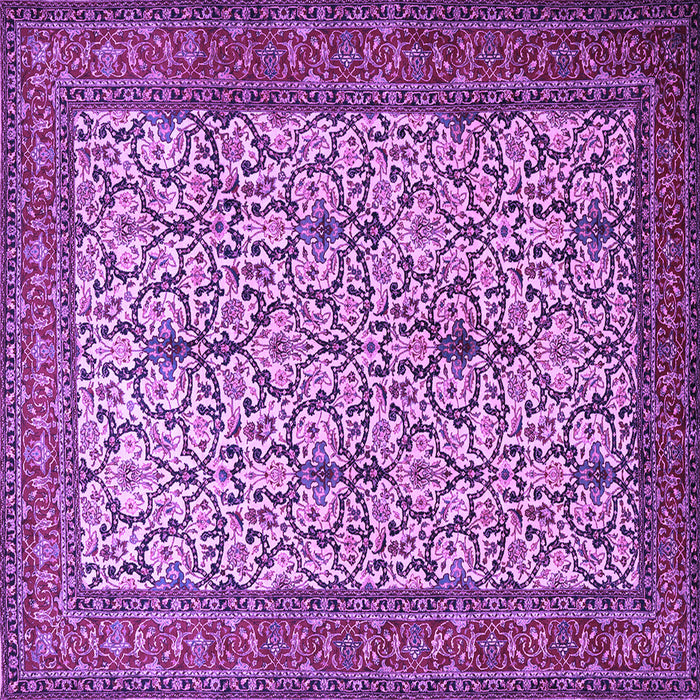 Square Machine Washable Persian Purple Traditional Area Rugs, wshtr1880pur