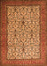 Serging Thickness of Machine Washable Persian Orange Traditional Area Rugs, wshtr1880org