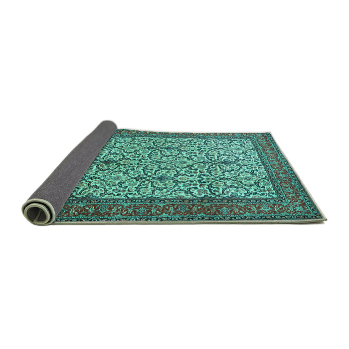 Sideview of Persian Turquoise Traditional Rug, tr1880turq