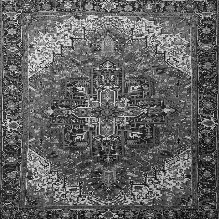Round Machine Washable Persian Gray Traditional Rug, wshtr1881gry