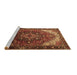 Sideview of Machine Washable Persian Brown Traditional Rug, wshtr1881brn