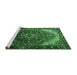 Sideview of Machine Washable Persian Emerald Green Traditional Area Rugs, wshtr1881emgrn