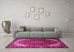 Machine Washable Persian Pink Traditional Rug in a Living Room, wshtr1881pnk