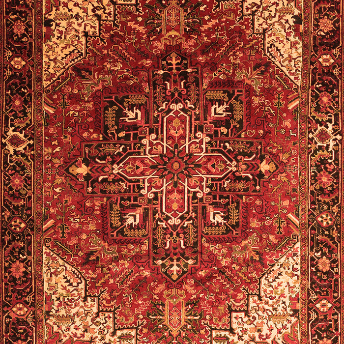 Serging Thickness of Machine Washable Persian Orange Traditional Area Rugs, wshtr1881org