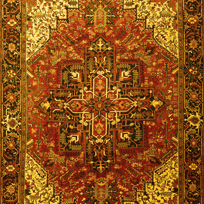 Machine Washable Persian Yellow Traditional Rug, wshtr1881yw