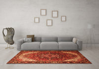 Machine Washable Persian Orange Traditional Rug, wshtr1881org