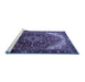 Sideview of Machine Washable Persian Blue Traditional Rug, wshtr1881blu